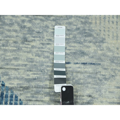 Modern and Contemporary Wool Hand Knotted Rug Blue No Border 2.0X3.0 -O079424