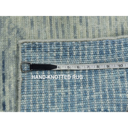 Modern and Contemporary Wool Hand Knotted Rug Blue No Border 2.0X3.0 -O079424