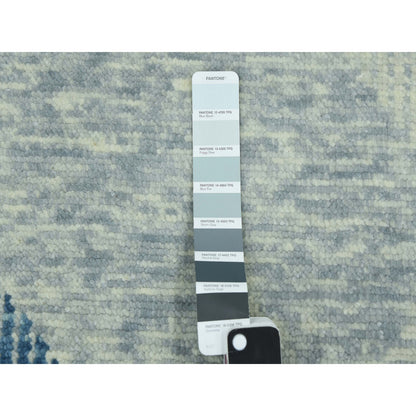 Modern and Contemporary Wool Hand Knotted Rug Blue No Border 2.0X3.0 -O079425