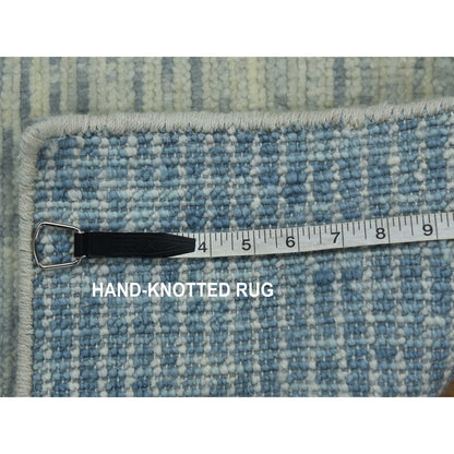 Modern and Contemporary Wool Hand Knotted Rug Blue No Border 2.0X3.0 -O079425