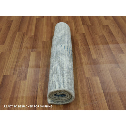 Modern and Contemporary Wool Hand Knotted Rug Blue No Border 2.0X3.0 -O079425