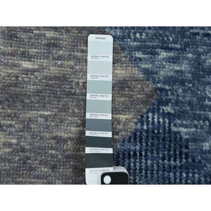 Modern and Contemporary Wool Hand Knotted Rug Blue No Border 2.0X3.0 -O079426