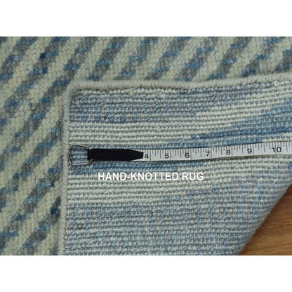 Modern and Contemporary Wool Hand Knotted Rug Blue No Border 2.0X3.0 -O079432