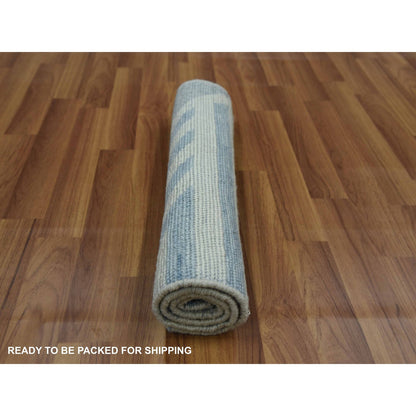 Modern and Contemporary Wool Hand Knotted Rug Blue No Border 2.0X3.0 -O079432