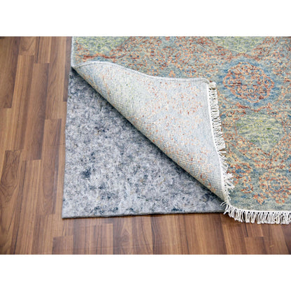 Modern and Contemporary Wool Hand Knotted Rug Green No Border 9.2X12.0 -O079434
