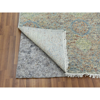 Modern and Contemporary Wool Hand Knotted Rug Green No Border 9.0X12.0 -O079435