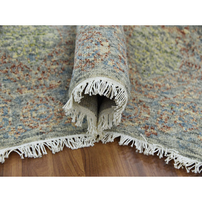 Modern and Contemporary Wool Hand Knotted Rug Green No Border 9.0X12.0 -O079435
