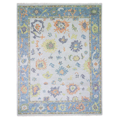 Oushak And Peshawar Wool Hand Knotted Rug Blue Blue 12.0X15.3 -O079448