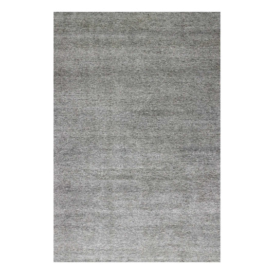 Modern and Contemporary Wool Hand Knotted Rug Grey No Border 12.1X18.2 -O079450