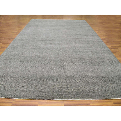 Modern and Contemporary Wool Hand Knotted Rug Grey No Border 12.1X18.2 -O079450