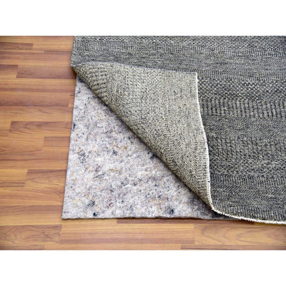 Modern and Contemporary Wool Hand Knotted Rug Grey No Border 12.1X18.2 -O079450