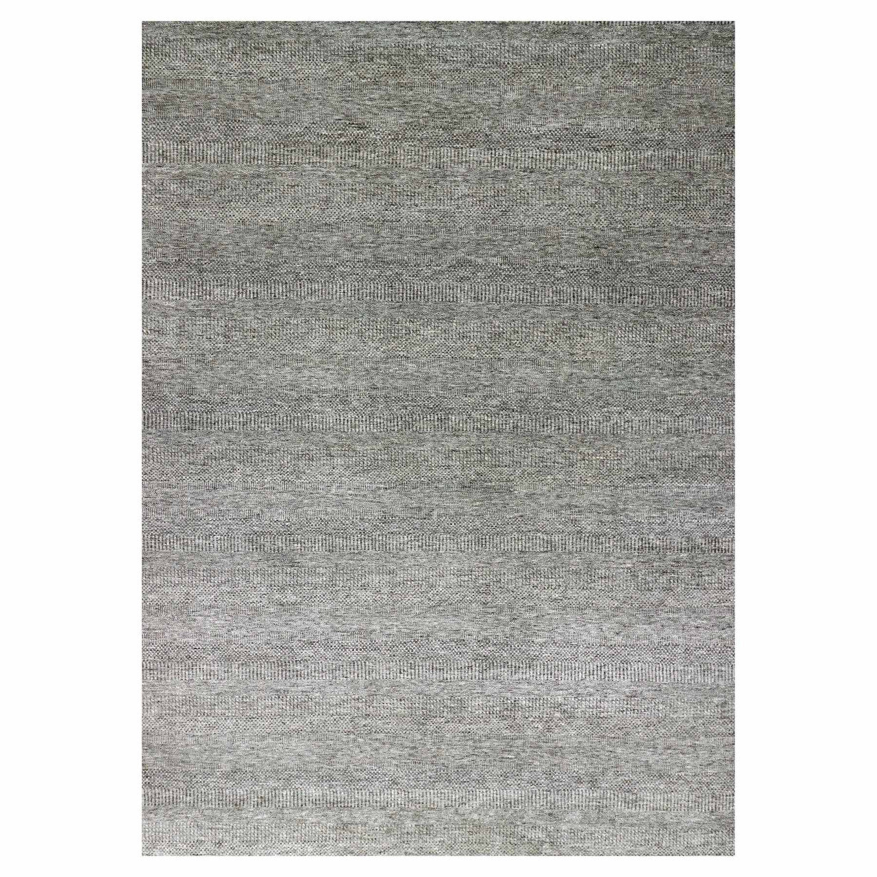 Gray 12'0" x 15'1" Modern and Contemporary Hand knotted Wool Rug - Sku: O079451