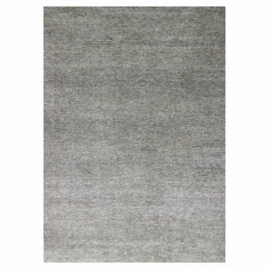 Modern and Contemporary Wool Hand Knotted Rug Grey No Border 12.0X15.1 -O079451