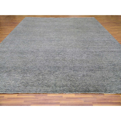 Modern and Contemporary Wool Hand Knotted Rug Grey No Border 12.0X15.1 -O079451
