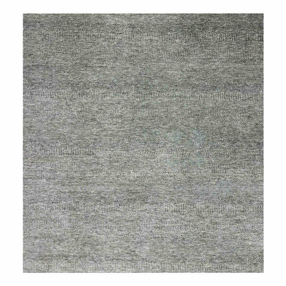 Modern and Contemporary Wool Hand Knotted Rug Grey No Border 14.2X14.1 -O079452
