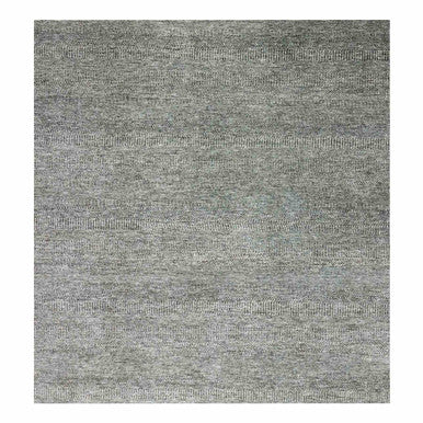 Modern and Contemporary Wool Hand Knotted Rug Grey No Border 14.2X14.1 -O079452