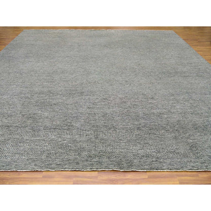 Modern and Contemporary Wool Hand Knotted Rug Grey No Border 14.2X14.1 -O079452
