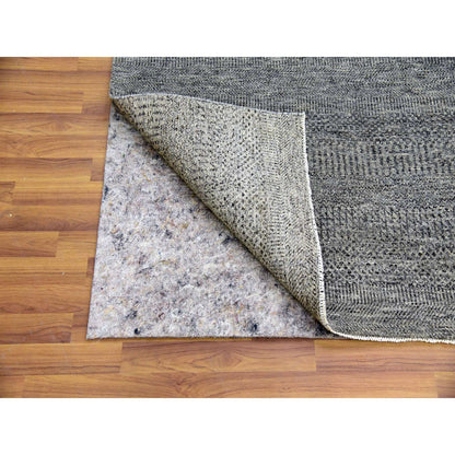 Modern and Contemporary Wool Hand Knotted Rug Grey No Border 14.2X14.1 -O079452