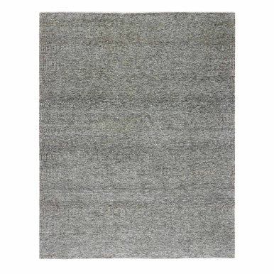 Modern and Contemporary Wool Hand Knotted Rug Grey 8.0x10.1 -O079453