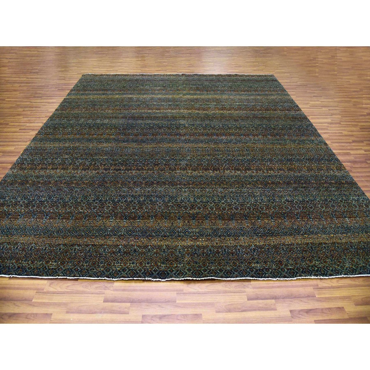 Modern and Contemporary Wool Hand Knotted Rug Brown No Border 12.0X12.0 -O079454