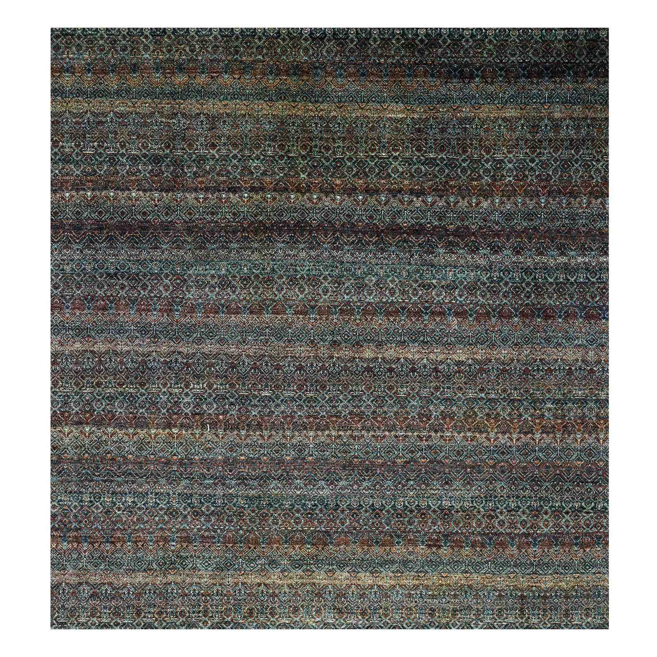 Brown 10'0" x 10'0" Modern and Contemporary Hand knotted Wool Rug - Sku: O079455