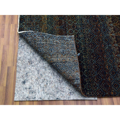 Modern and Contemporary Wool Hand Knotted Rug Brown No Border 10.0X10.0 -O079455