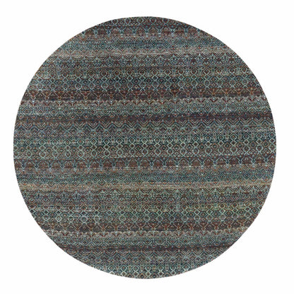 Modern and Contemporary Wool Hand Knotted Rug Brown No Border 8.0X8.0 -O079456