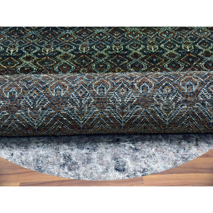 Modern and Contemporary Wool Hand Knotted Rug Brown No Border 8.0X8.0 -O079456