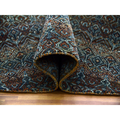 Modern and Contemporary Wool Hand Knotted Rug Brown No Border 8.0X8.0 -O079456