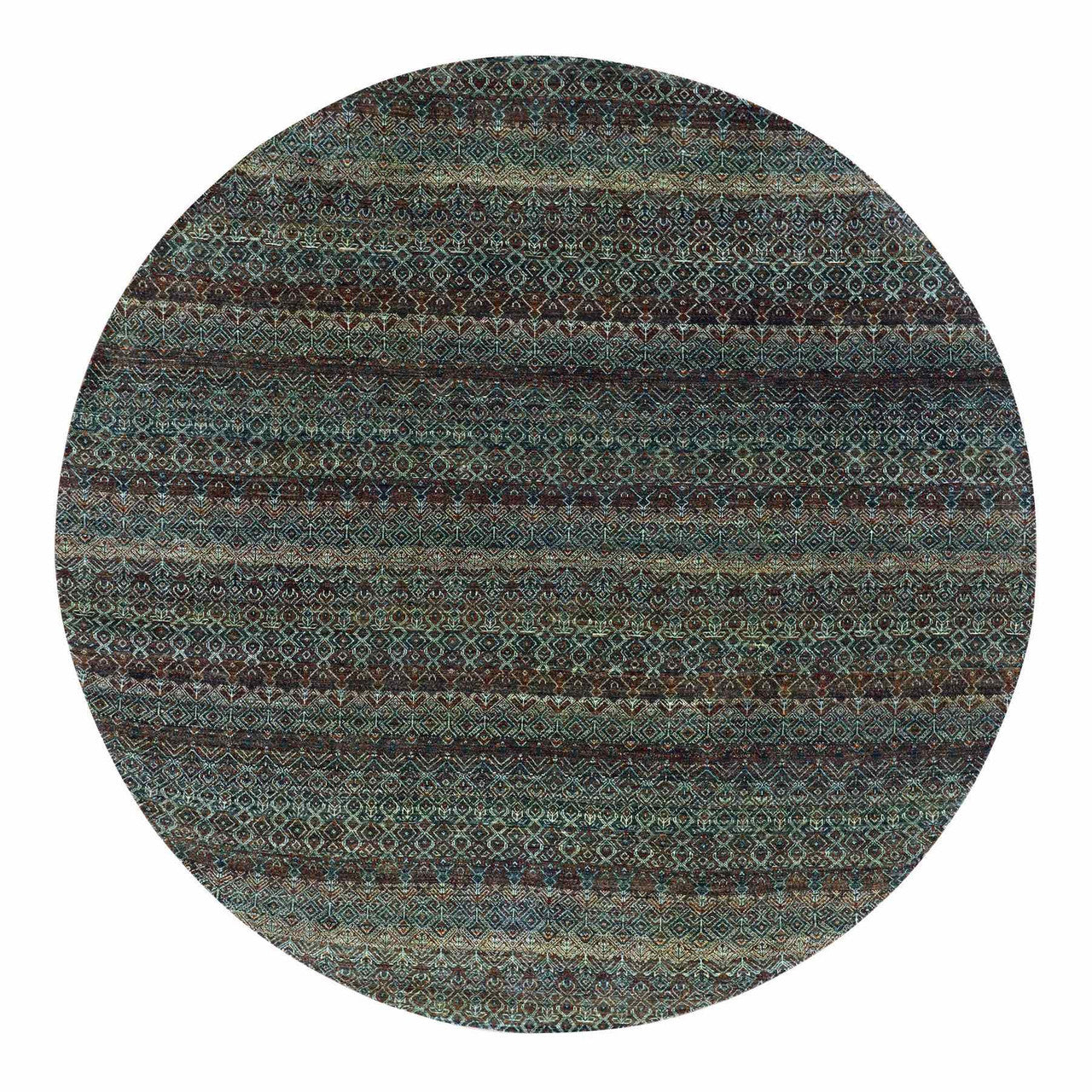 Brown 9'10" x 9'10" Modern and Contemporary Hand knotted Wool Rug - Sku: O079458