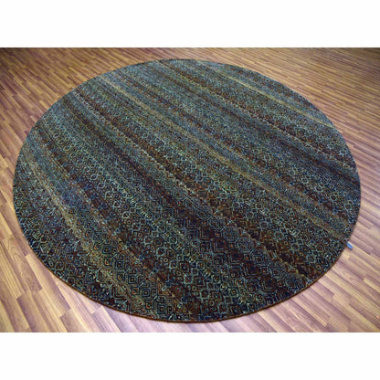 Modern and Contemporary Wool Hand Knotted Rug Brown No Border 9.10X9.10 -O079458