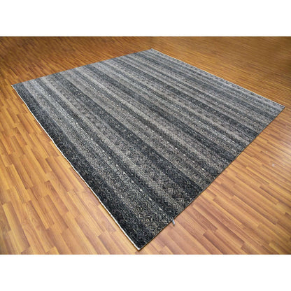 Modern and Contemporary Wool Hand Knotted Rug Grey No Border 10.0X10.0 -O079460
