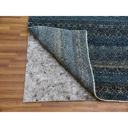 Modern and Contemporary Wool Hand Knotted Rug Blue No Border 10.0X10.1 -O079462