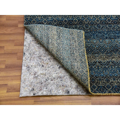 Modern and Contemporary Wool Hand Knotted Rug Blue No Border 7.8X10.0 -O079463