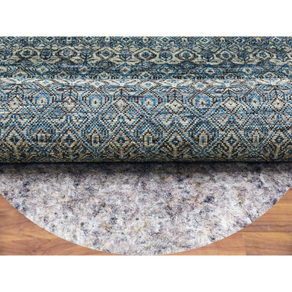 Modern and Contemporary Wool Hand Knotted Rug Blue No Border 10.0X10.0 -O079465