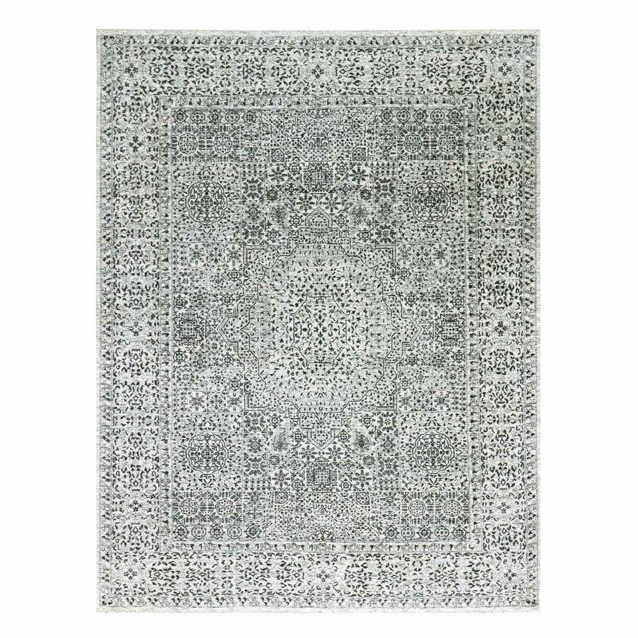 Ivory 9'1" x 12'0" Mamluk Hand knotted Wool Rug - Sku: O079469