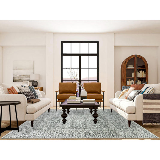 Mamluk Wool Hand Knotted Rug Ivory Ivory 9.1X12.0 -O079469