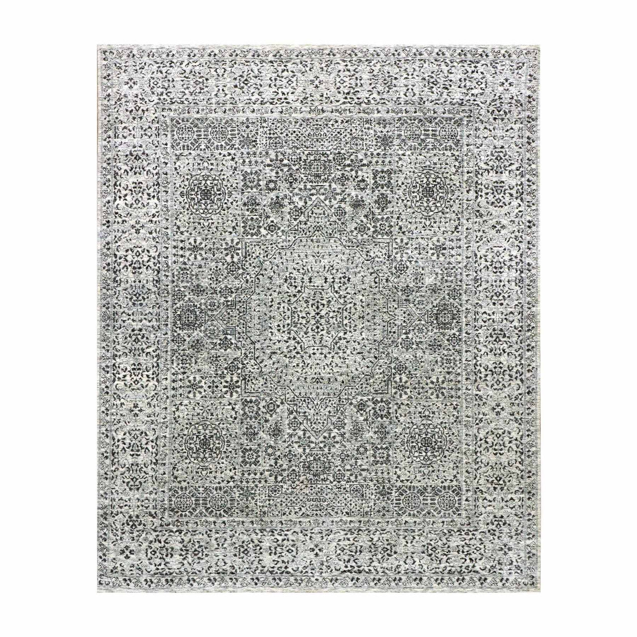 Ivory 8'0" x 9'10" Mamluk Hand knotted Wool Rug - Sku: O079471