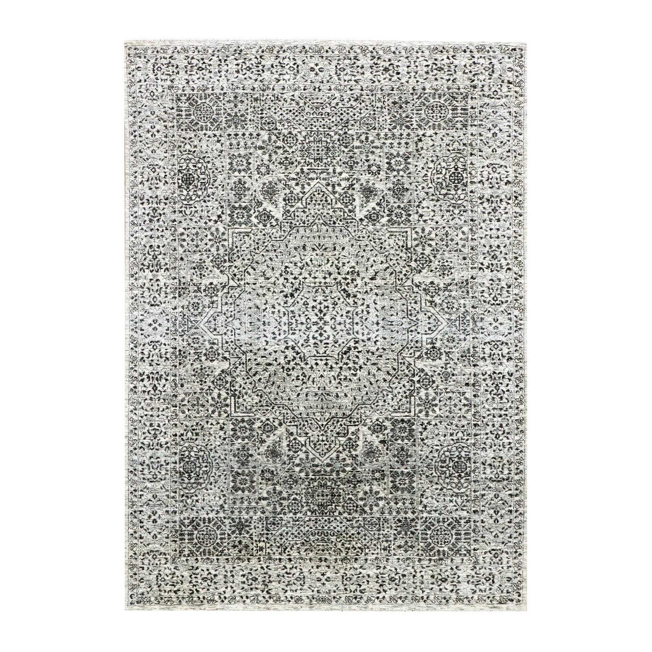 Ivory 6'1" x 9'3" Mamluk Hand knotted Wool Rug - Sku: O079473