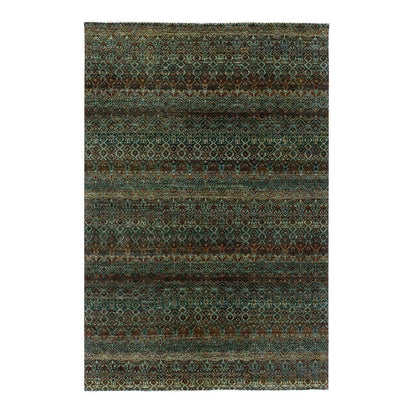 Modern and Contemporary Wool Hand Knotted Rug Brown No Border 6.0X9.1 -O079476