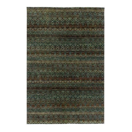 Modern and Contemporary Wool Hand Knotted Rug Brown No Border 6.0X9.1 -O079476