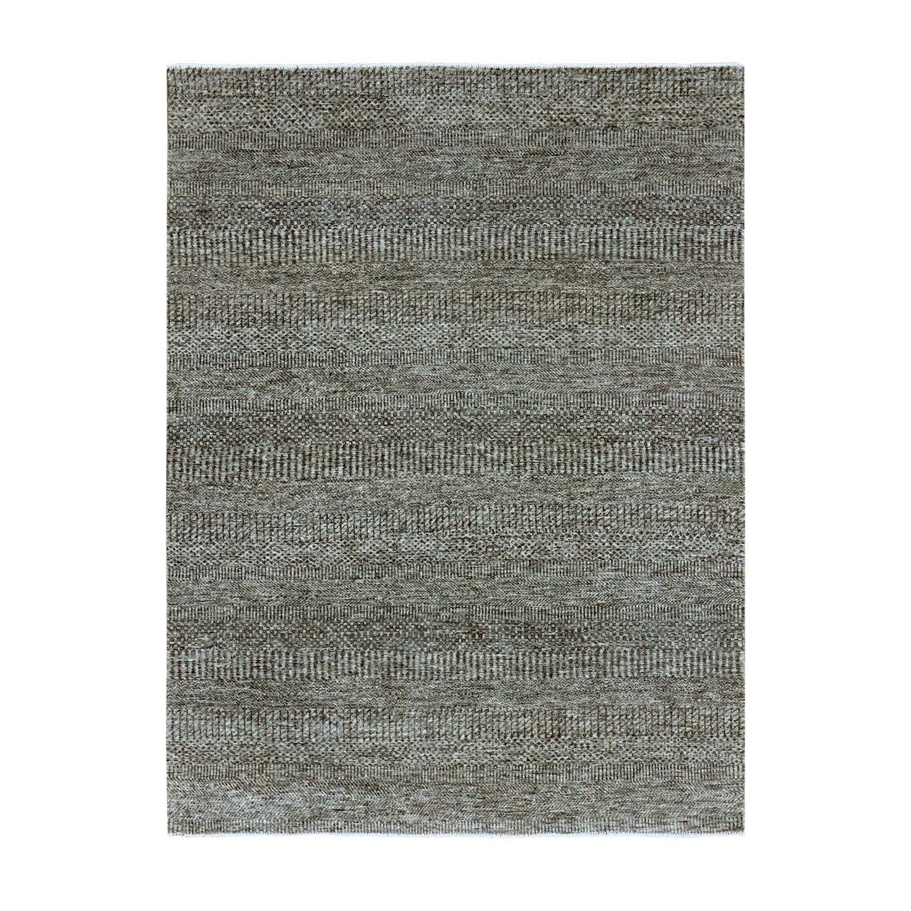 Gray 5'2" x 7'0" Modern and Contemporary Hand knotted Wool Rug - Sku: O079478