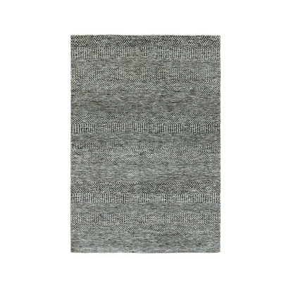 Modern and Contemporary Wool Hand Knotted Rug Grey No Border 4.2X6.0 -O079479