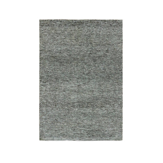 Modern and Contemporary Wool Hand Knotted Rug Grey No Border 4.2X6.0 -O079479