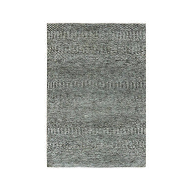Modern and Contemporary Wool Hand Knotted Rug Grey No Border 4.2X6.0 -O079479