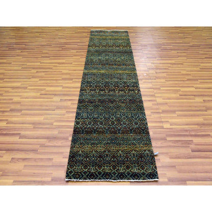 Modern and Contemporary Wool Hand Knotted Rug Brown No Border 2.6X9.10 -O079486