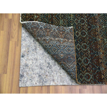 Modern and Contemporary Wool Hand Knotted Rug Brown No Border 2.6X12.0 -O079487