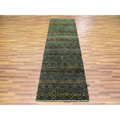 Modern and Contemporary Wool Hand Knotted Rug Brown 2.6x8.0 -O079492