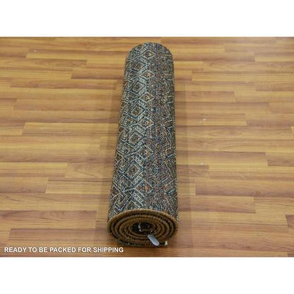 Modern and Contemporary Wool Hand Knotted Rug Brown 2.6x8.0 -O079492