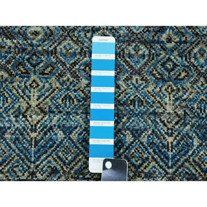 Modern and Contemporary Wool Hand Knotted Rug Blue No Border 2.6X10.0 -O079494